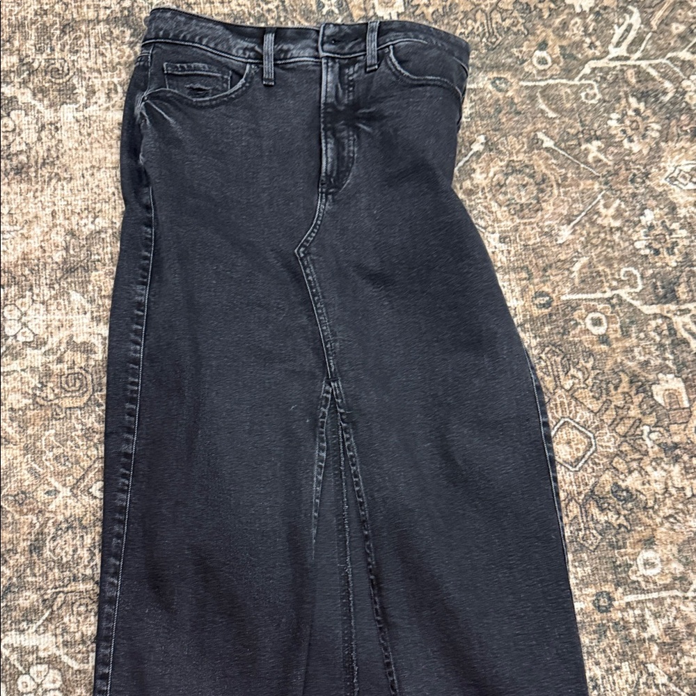 Express Black Denim Pencil Skirt - Picture 2 of 8